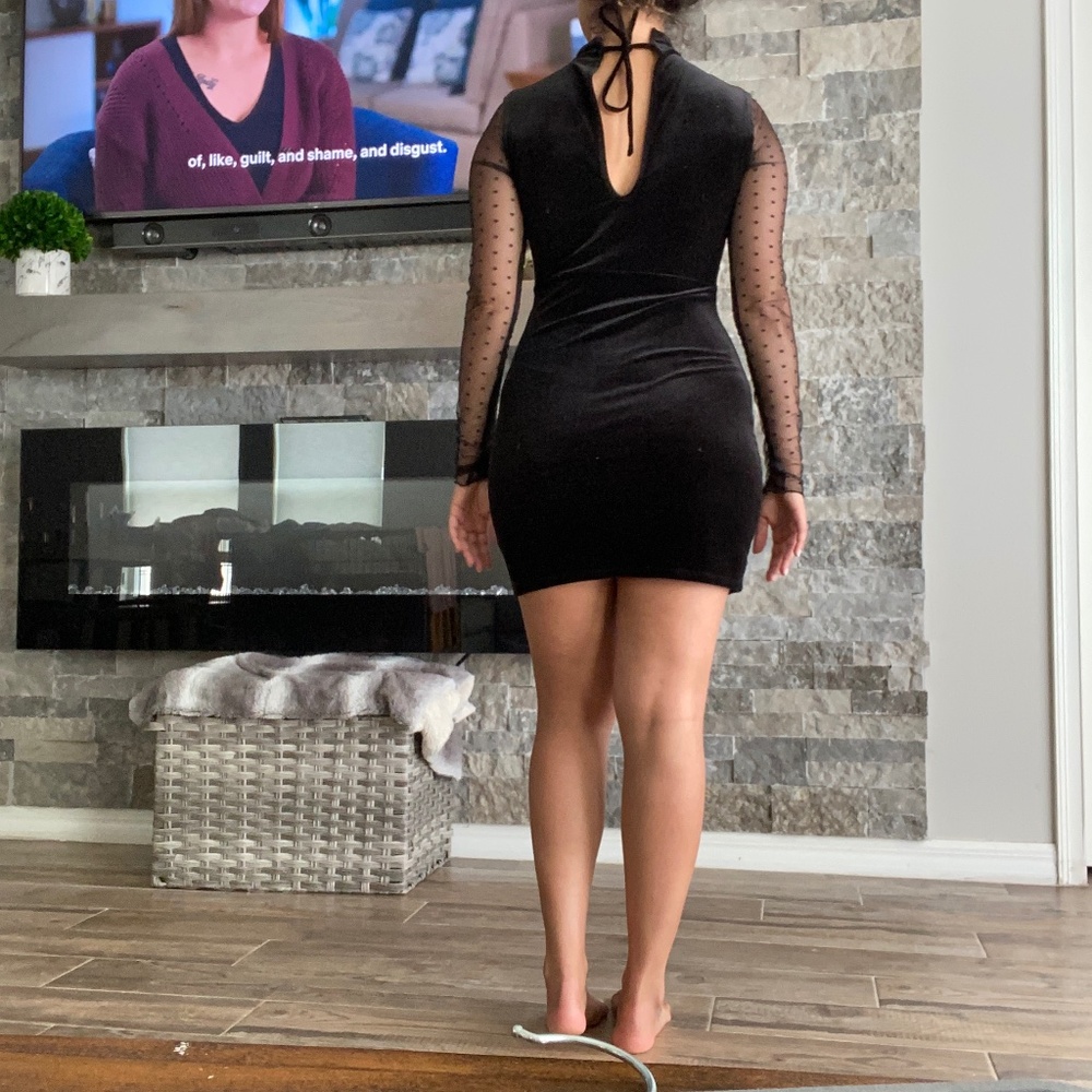 Free people black velvet dress
